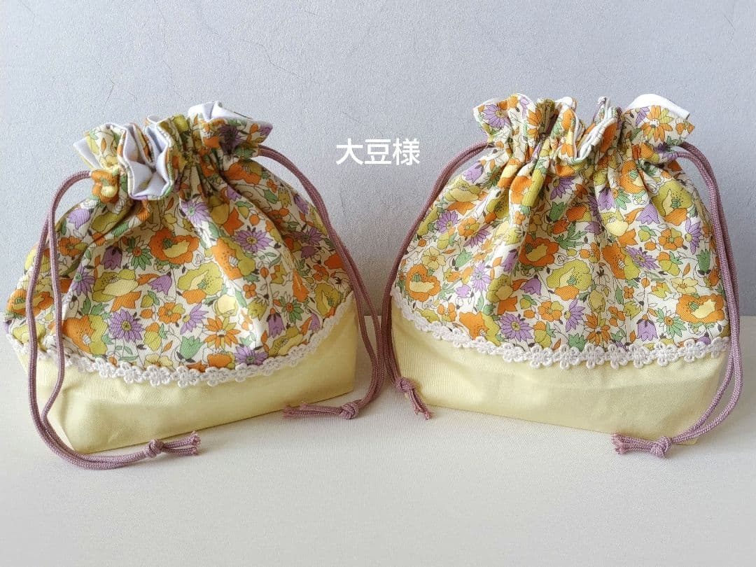 お弁当袋 巾着袋 花柄 入園入学グッズ
