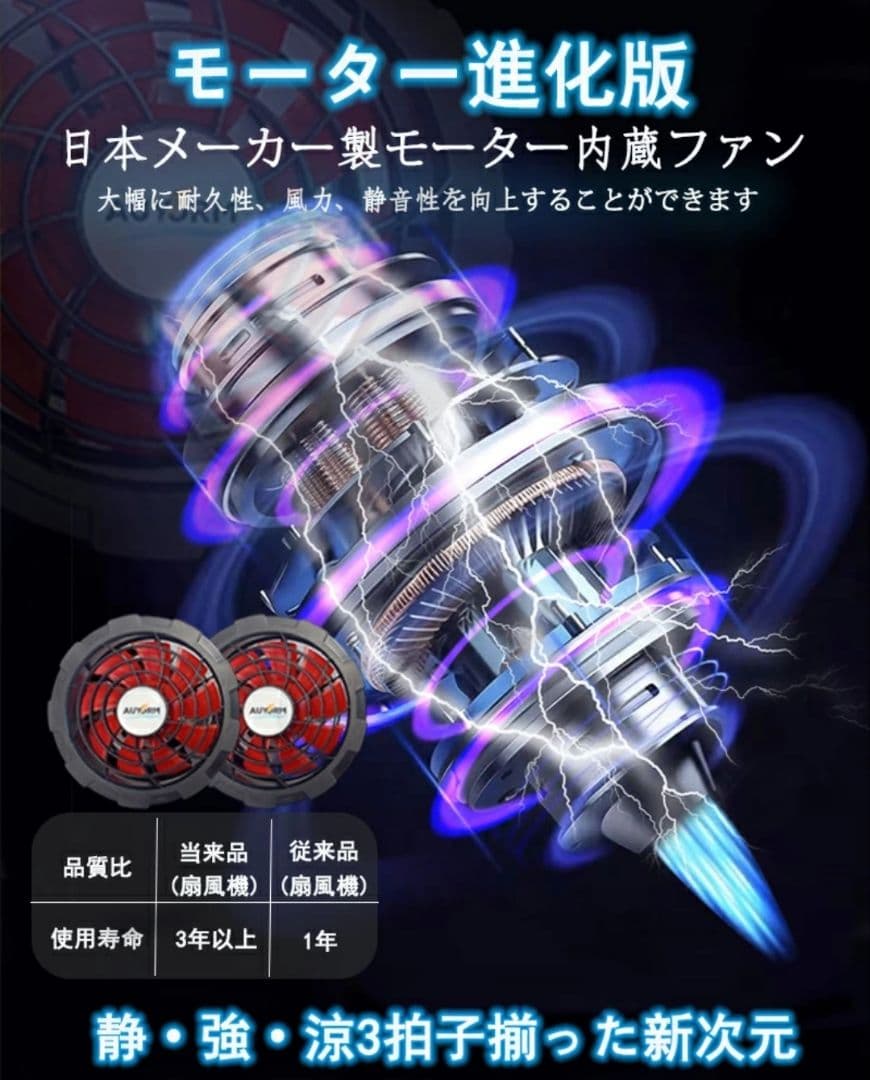空調服 Lサイズ ベスト ブラック ファン付き作業着 ファン&バッテリーセット