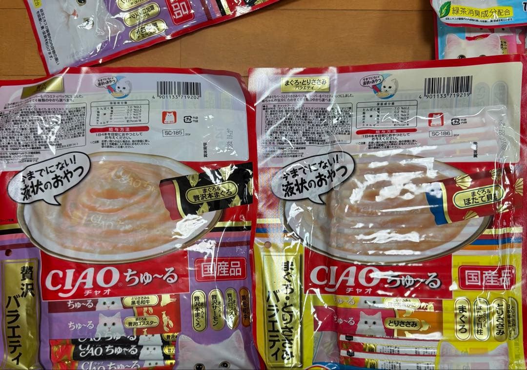 CIAO まぐろ・とりささみおやつ 40個入り×3個　海鮮バラエティ×8個