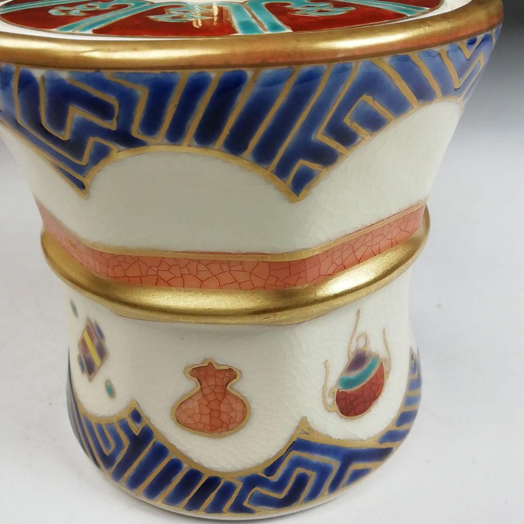 Ｗ３６０　茶器　『色絵 宝尽し文 臼形』『橋本永豊 造』　共箱　茶道具