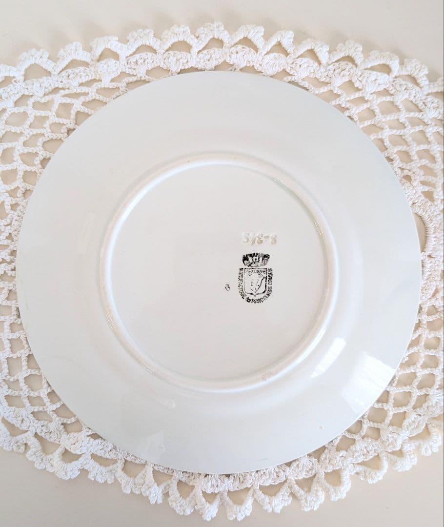 ペクソンヌ ブドウ絵のレリーフ プレート 20.5cm フランス アンティーク