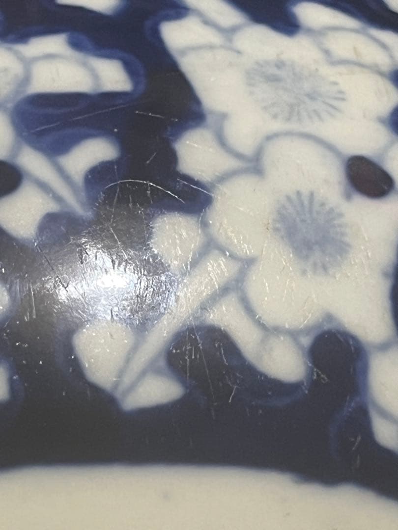 中国骨董品？古い染付 、古い青と白の花柄ボウル 旧家蔵出し （澄んだ声）