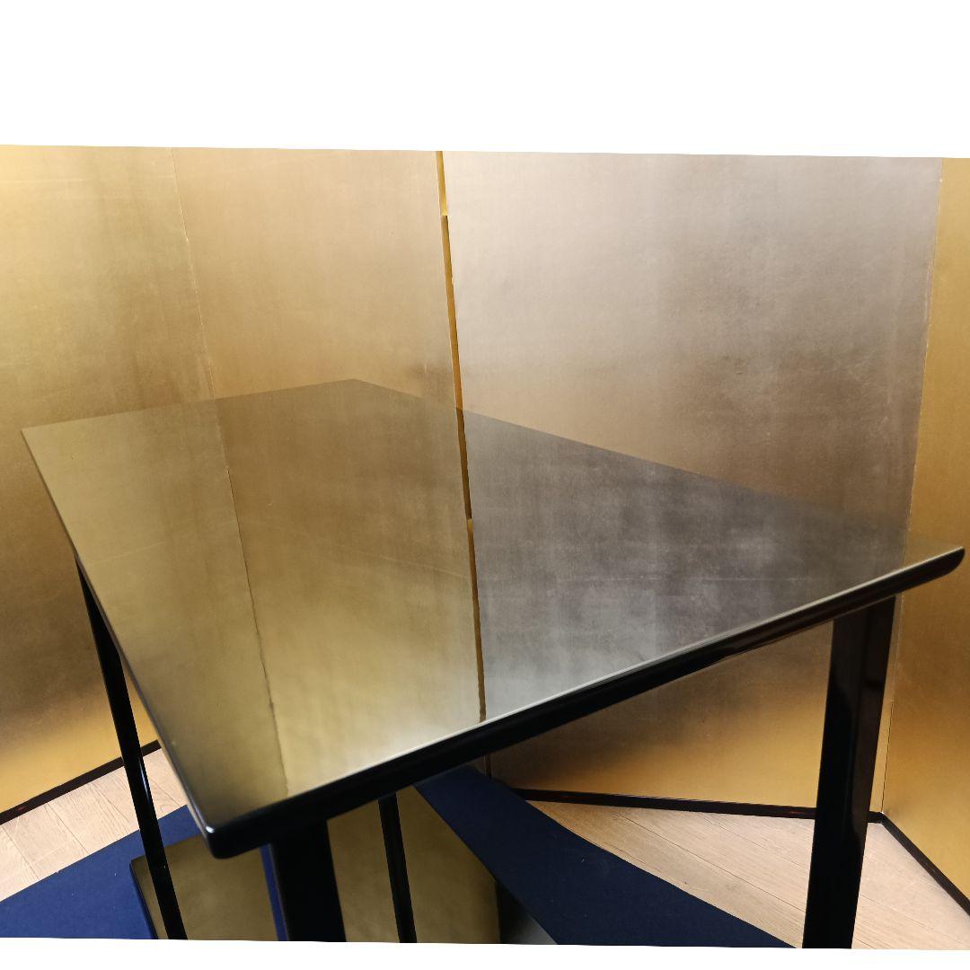 AP26 真台子 組立式 木製真黒漆塗 茶道具 棚物 風炉道具置 紙箱