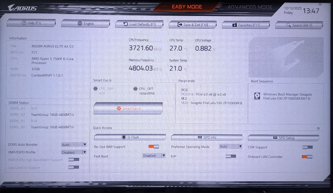 B650M AORUS ELITE AX ICE マザーボード