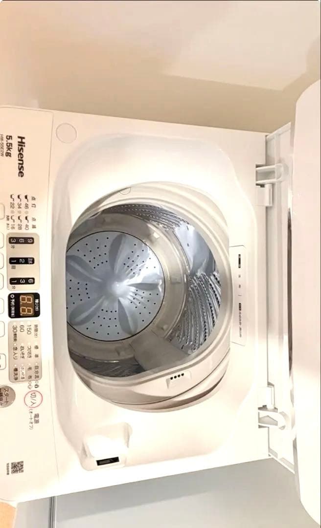 【美品】ハイセンス 洗濯機 HW55E2W 5.5kg 2024年製 保証書付き