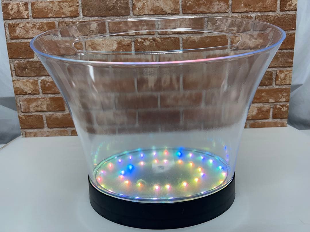 光る ワインクーラー 楕円形 幅マルチカラー 充電式 LED おしゃれ シャンパ