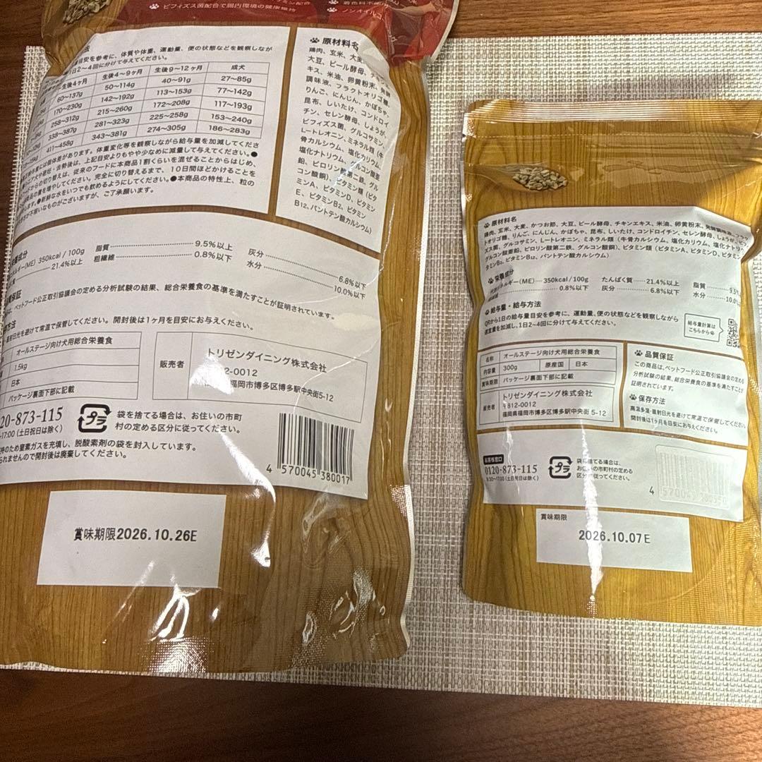 うまか ドッグフード 1.5kg と300g