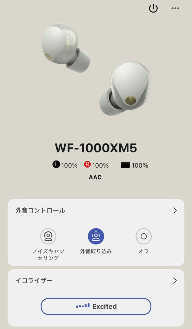 ◼️Sony WF-1000XM5 （美品、標準ピース未使用）