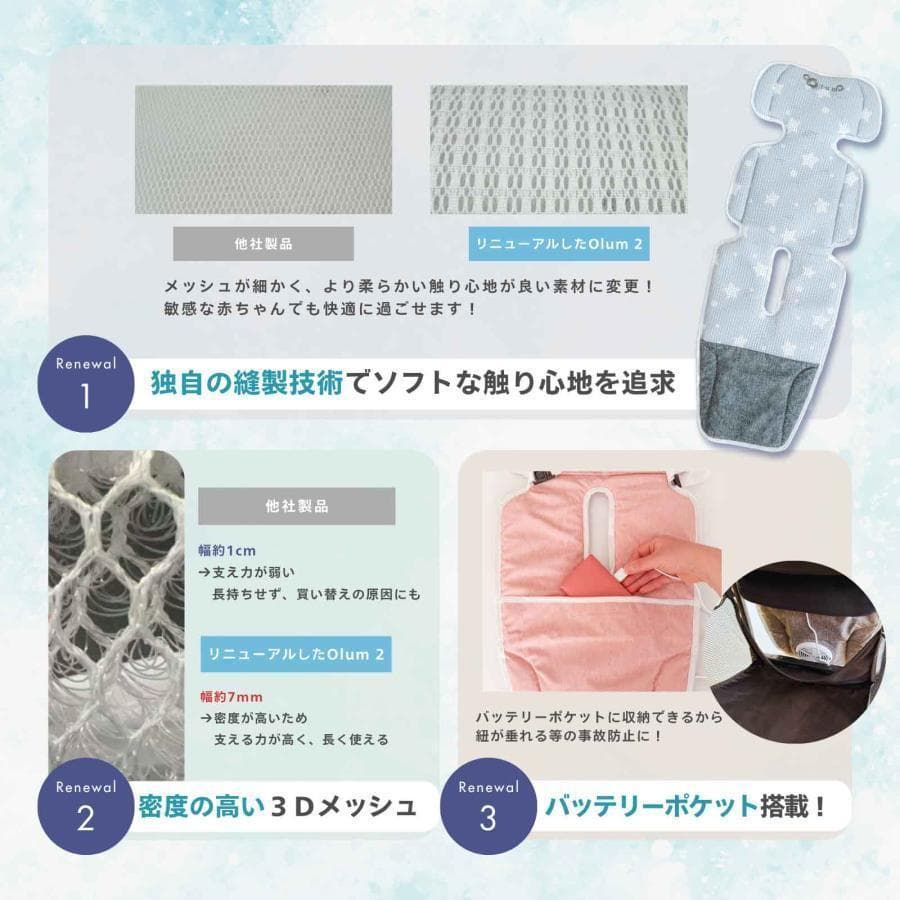 ベビーカーシート 夏 ファン付き 扇風機 暑さ対策 保冷剤ポケット 冷却 冷感