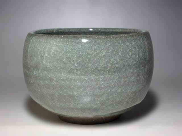 人間国宝 清水卯一 蓬莱青磁茶碗 見事な出来栄えの逸品☆ｚ36