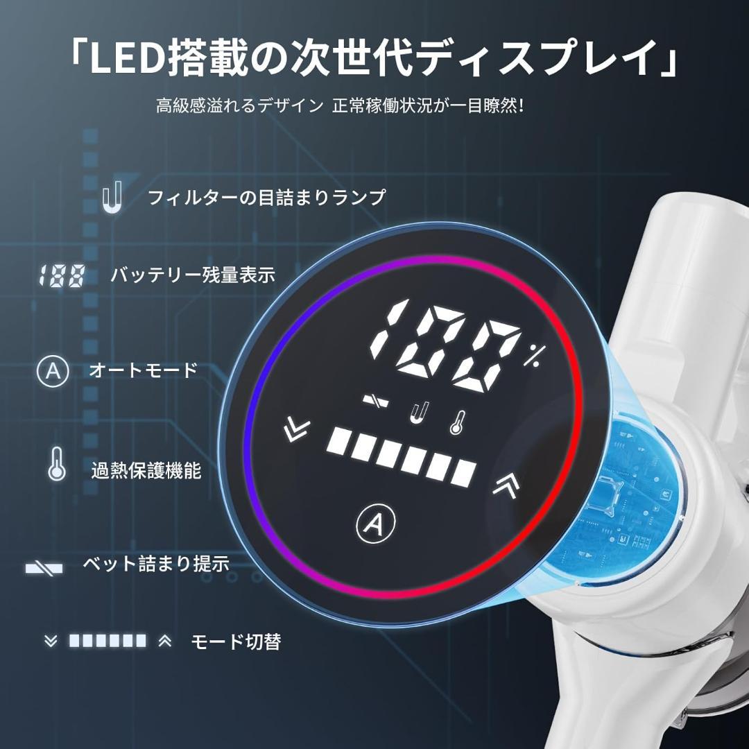 掃除機 コードレス AIホコリ自動検知 75Kpa 強力吸引力 限定１個