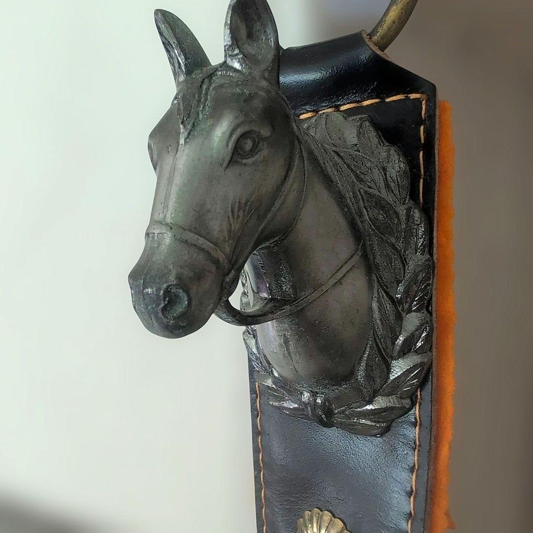 アンティーク　馬頭付き飾りドアベル