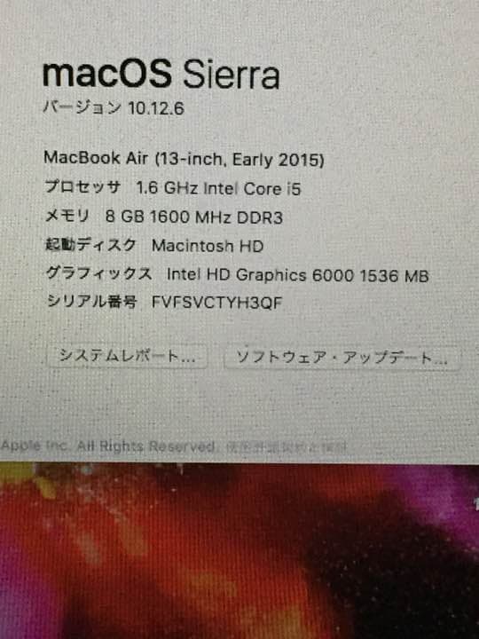 MacBook本体 Mac bookair