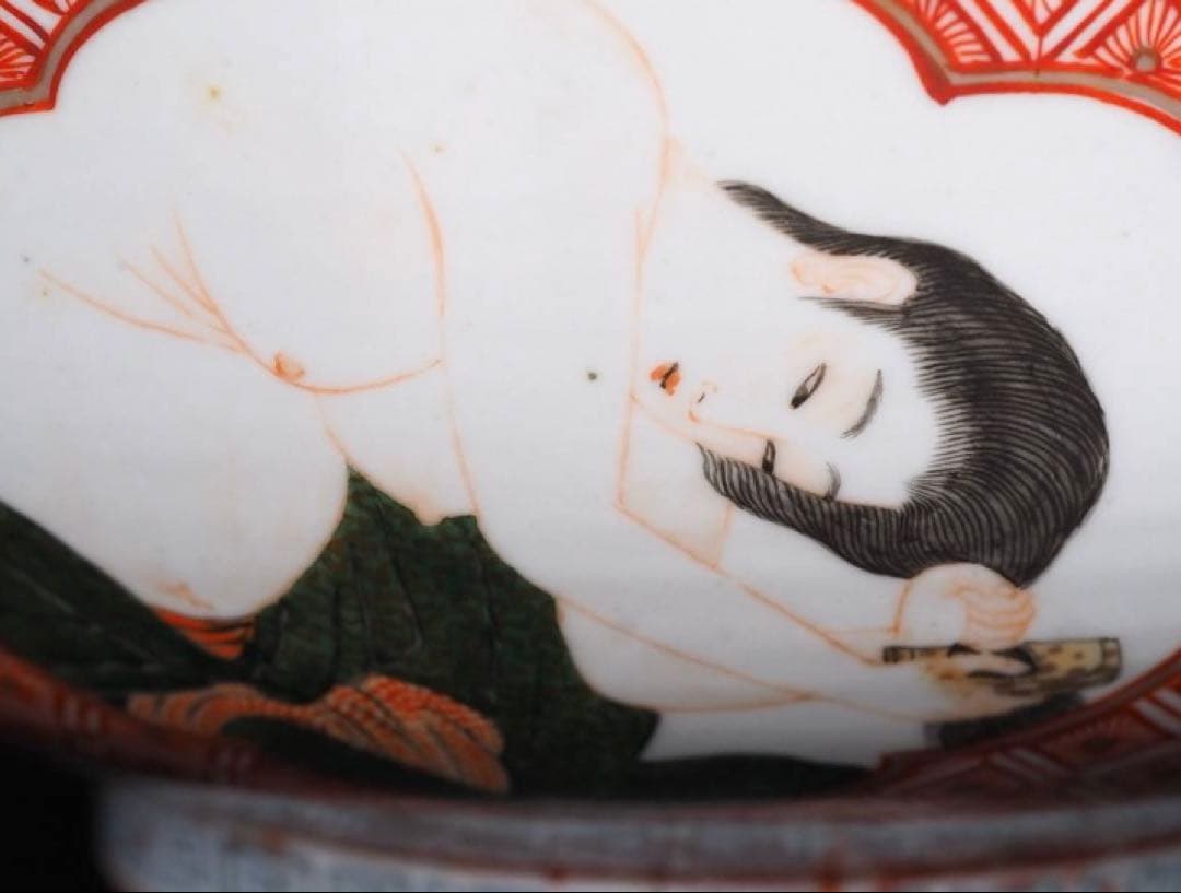 九谷焼 鉢碗 素晴らしき色彩美と超絶画力 貴重 幕末明治頃 代表的な 春画 美人