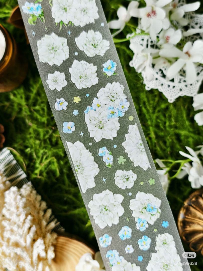 【9653】海外　5m巻　PETカッティングマスキングテープ　お花系
