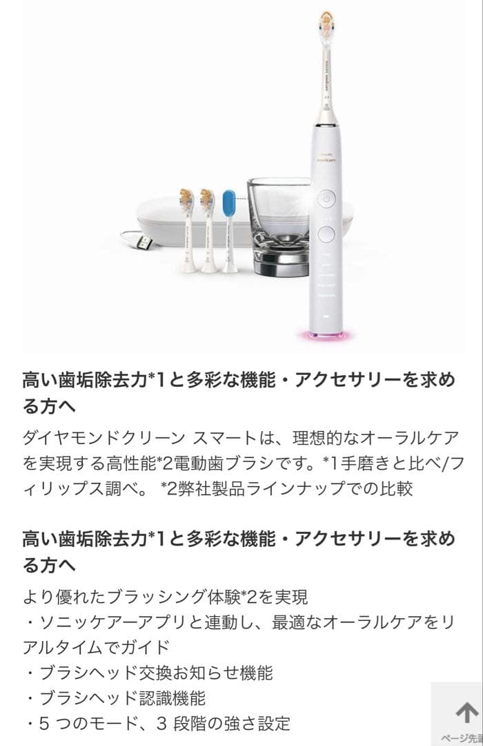 新品　保証付　PHILIPS 電動歯ブラシ ダイヤモンドクリーンスマートホワイト
