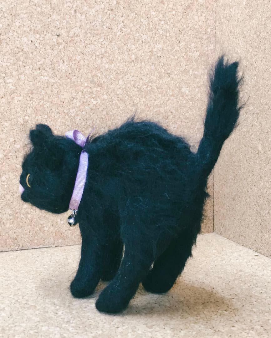 【やんのかポーズ】ハンドメイド羊毛フェルト猫