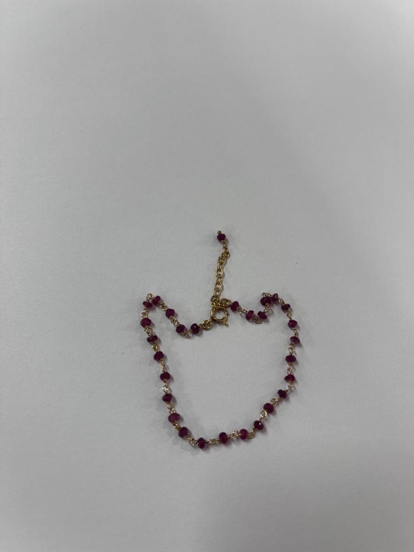 【訳あり】　NATURALI JEWELRY　　ルビーメガネ留めブレスレット