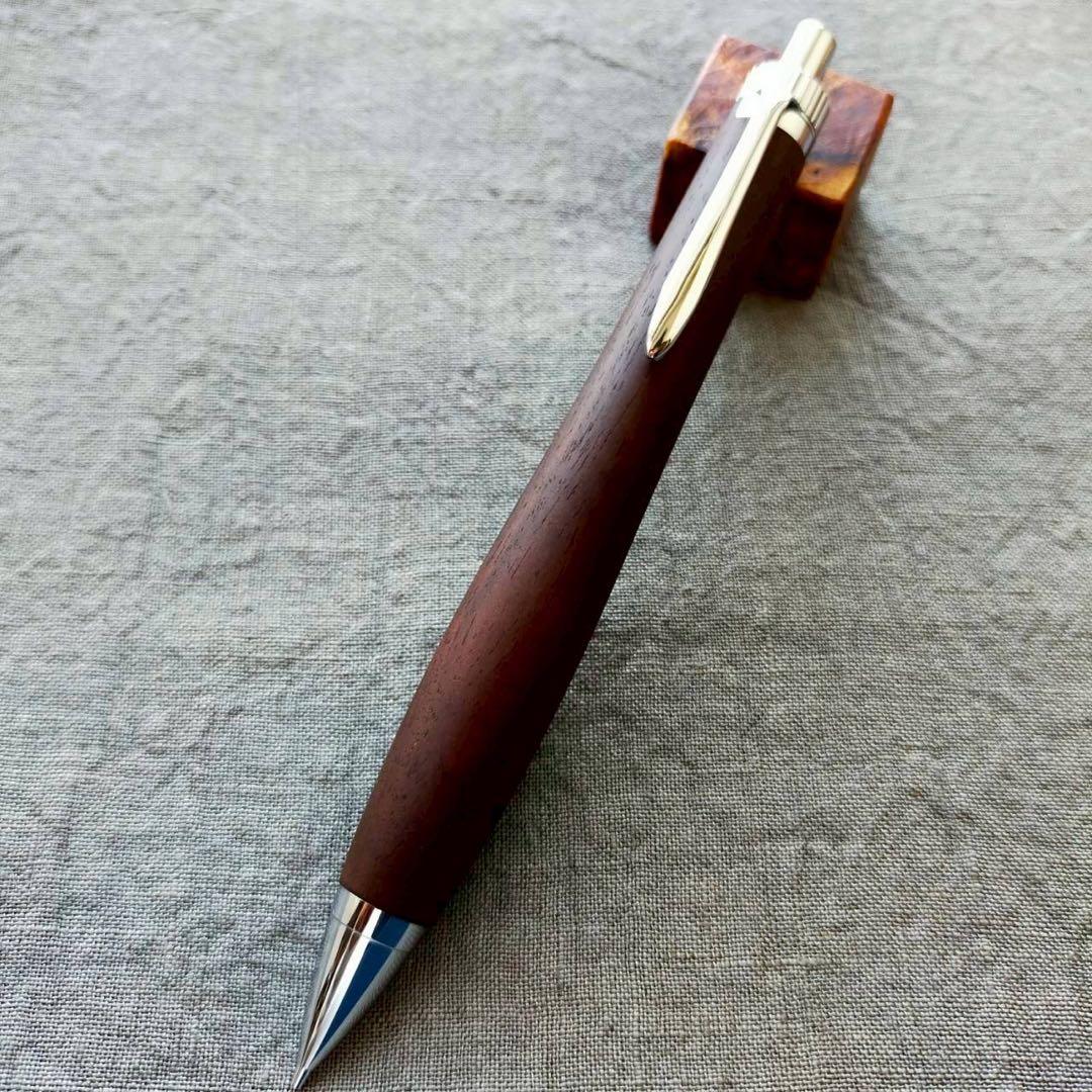 ハワイアンミロ　ハンドメイド　木軸シャープペン　0.5mm　天然木　シルバー