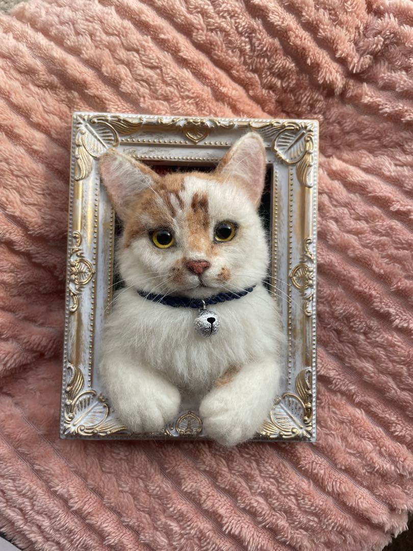 羊毛フェルト　猫　フレーム　　ラムちゃんプロフ必読ページ