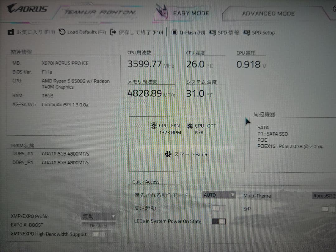 美品 X870I AORUS PRO ICE 最新BIOS更新済み マザーボード