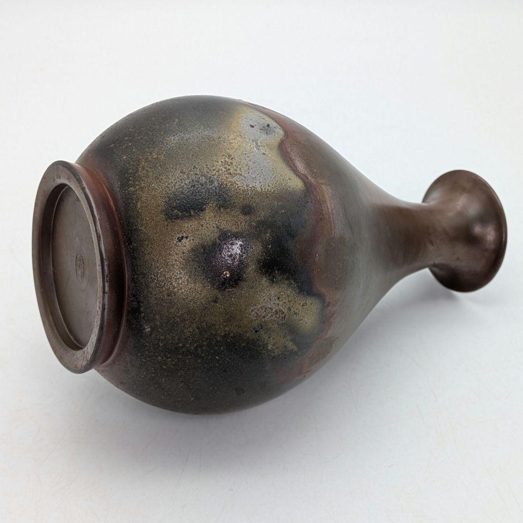 人間国宝 山本陶秀 備前焼 花瓶 共箱合布 抹茶道具 花入 花生 花器 磨き技法