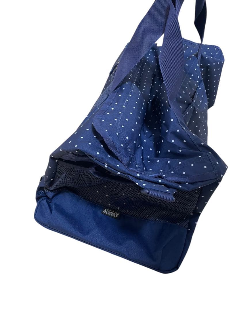 【新品】Coleman コールマン　ボストンバッグ ネイビー 水玉　容量80L