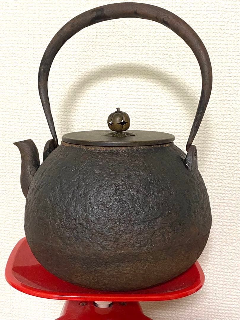 龍文堂造 鉄瓶鉄器 銅蓋 急須 湯沸 時代物 骨董品