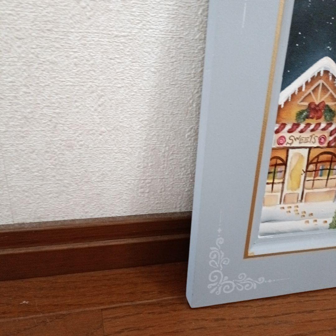 トールペイント作品　クリスマスの風景のプレート