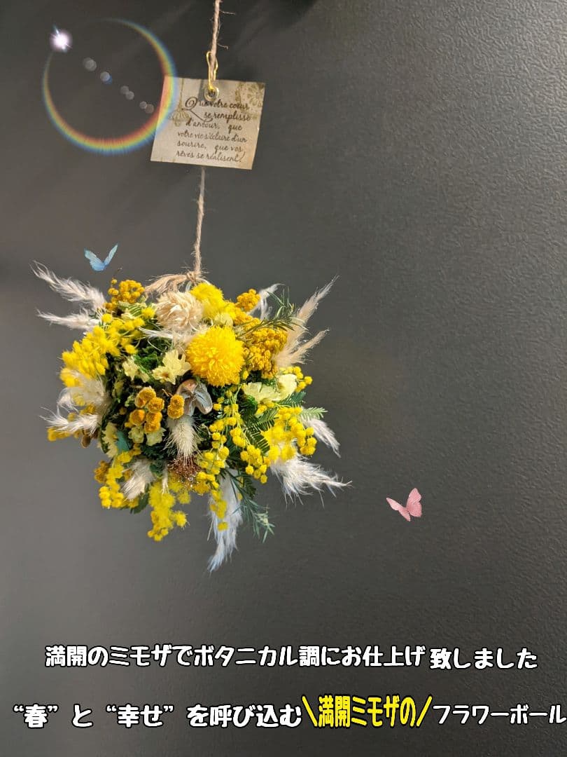 ＼満開ミモザの／ボタニカルフラワーボール✳︎・:*+.ballver.