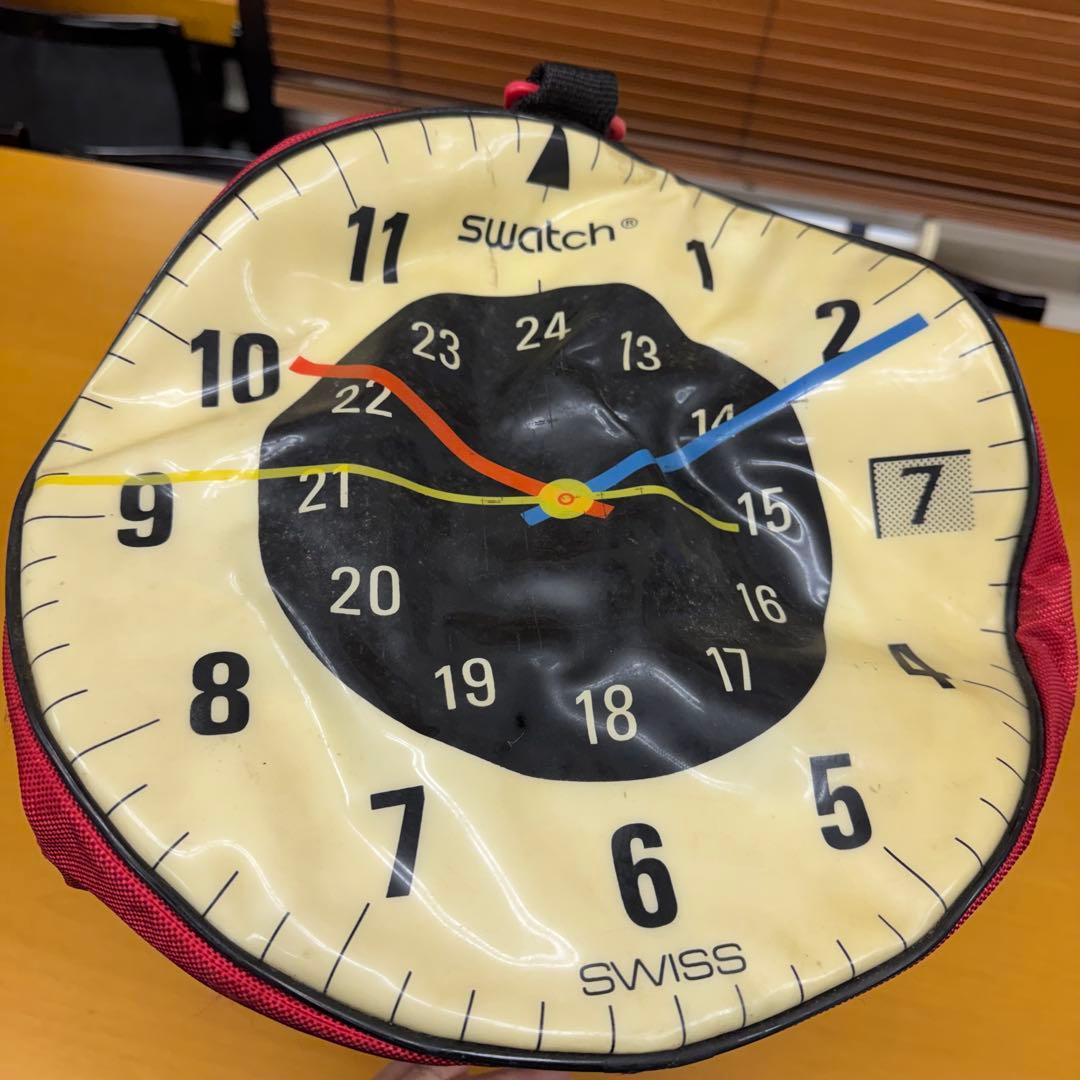 少し難ありSwatch 時計デザイン ボストンバッグ レッド 80年代
