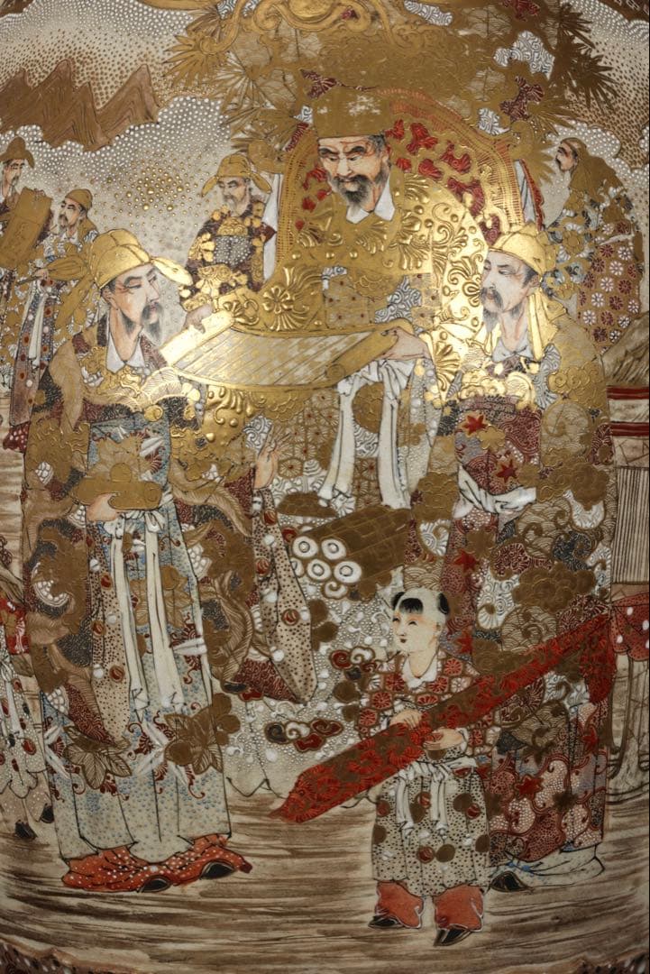 【極上薩摩焼】特大　薩摩　壺　大壺　香炉 飾壺 時代骨董 古美術アート　古美術品