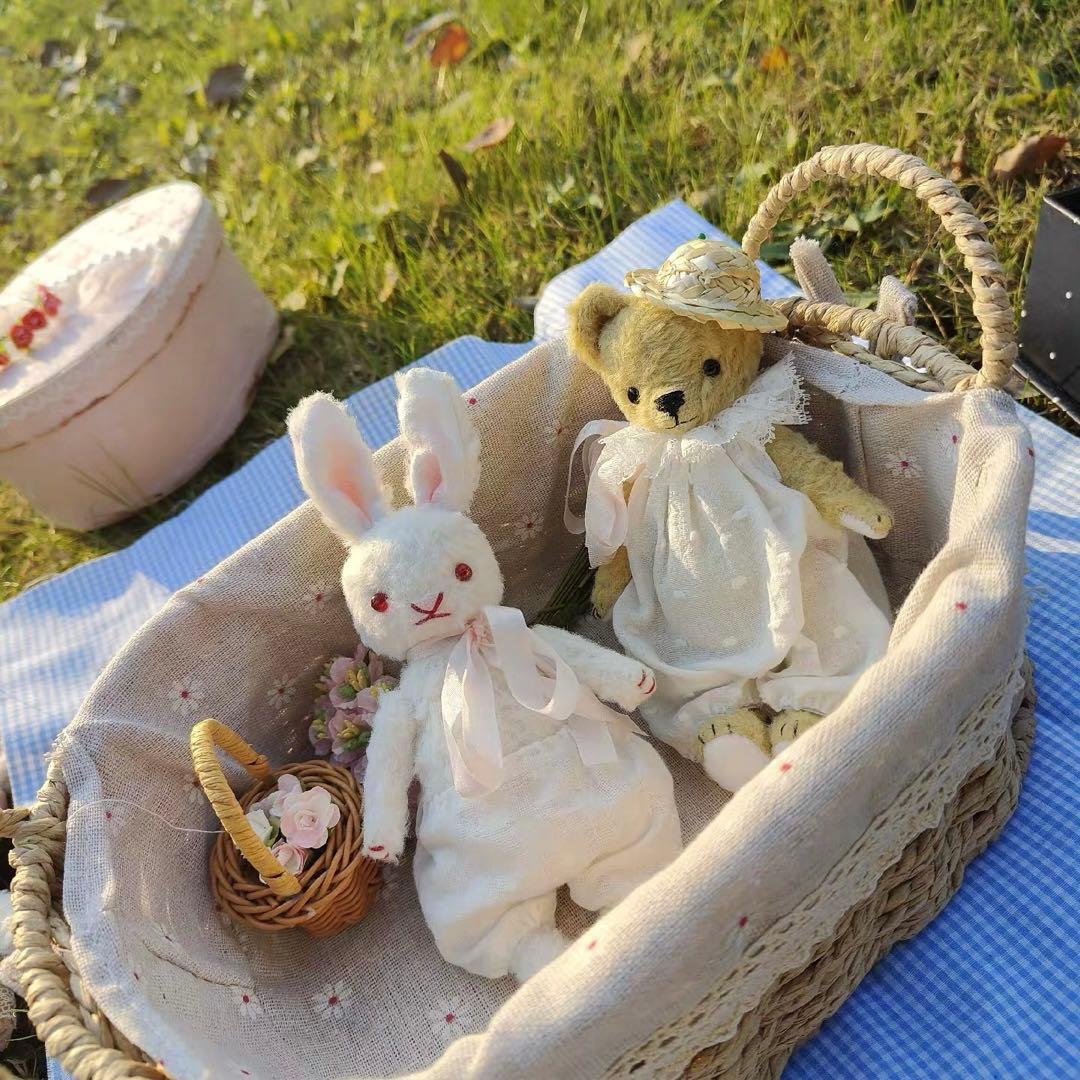くまさんとうさぎさん アーティストベア 海外作家様 ぬいぐるみ ハンドメイド