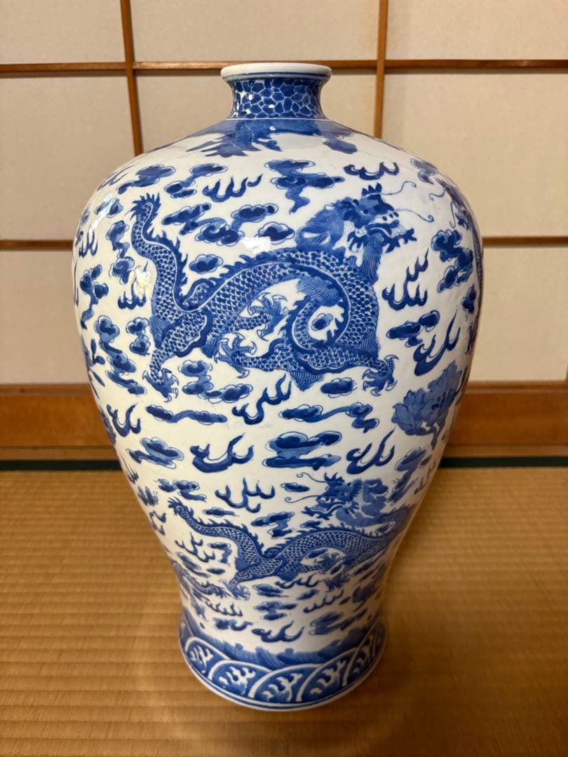壺　置物　龍　大壺