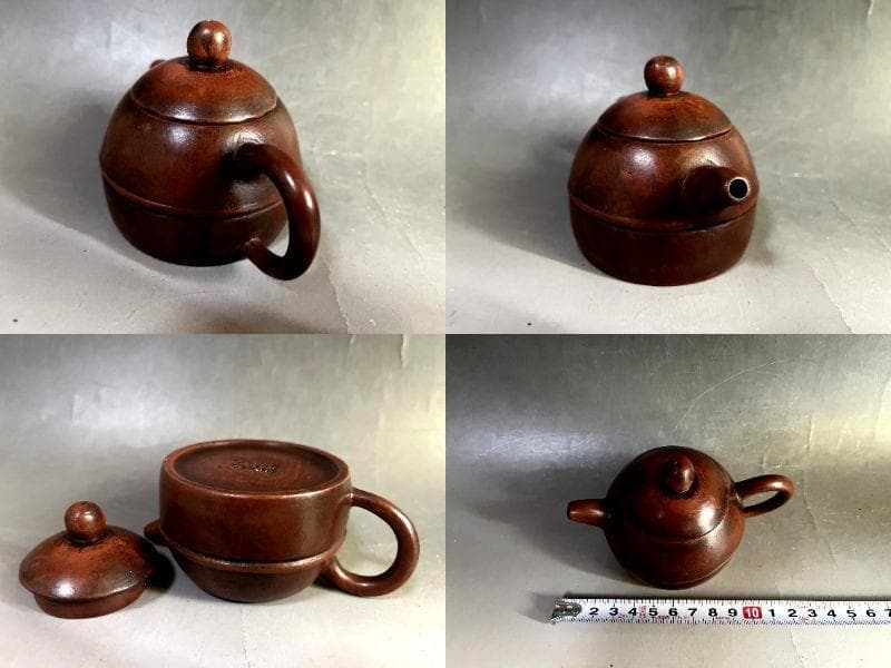 急須■明月林下美人来 鳴遠 唐物 紫砂朱泥急須 茶器 後手 古玩時代物 骨董品■