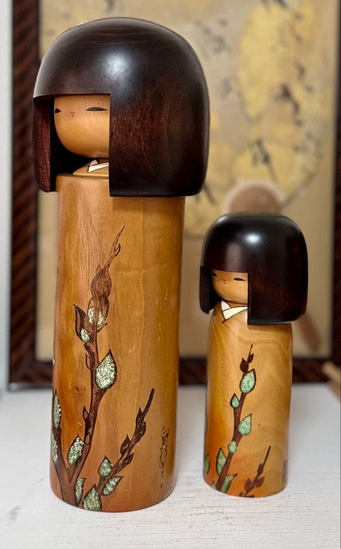 卯三郎こけし 親子ペア 31cm・19cm / Usaburo Kokeshi