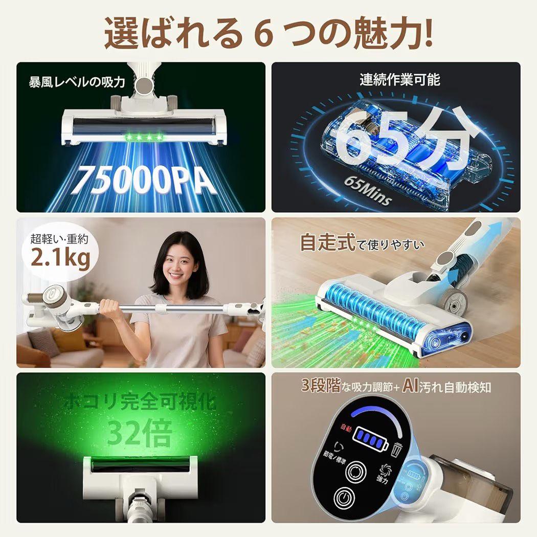 【新品未使用】75000PA強力掃除機