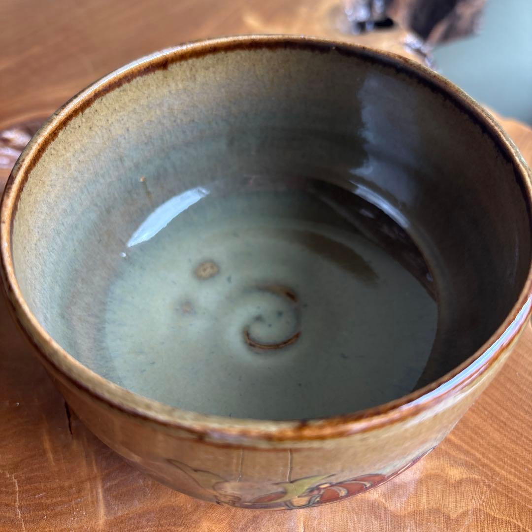 赤膚焼 大塩正松造 兜茶碗 共箱 赤膚山 抹茶碗 茶道具