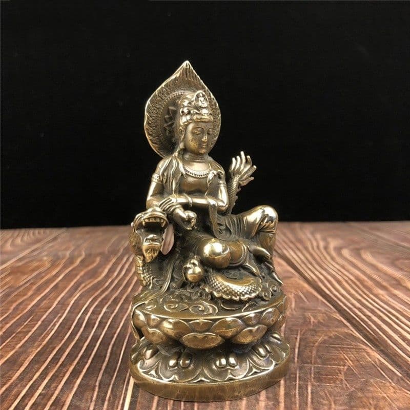 仏教美術 仏像 坐蓮臥龍観音 装飾品 工芸品 置物