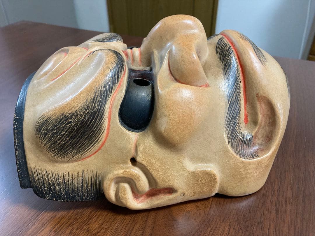 能面　木彫り　手作り