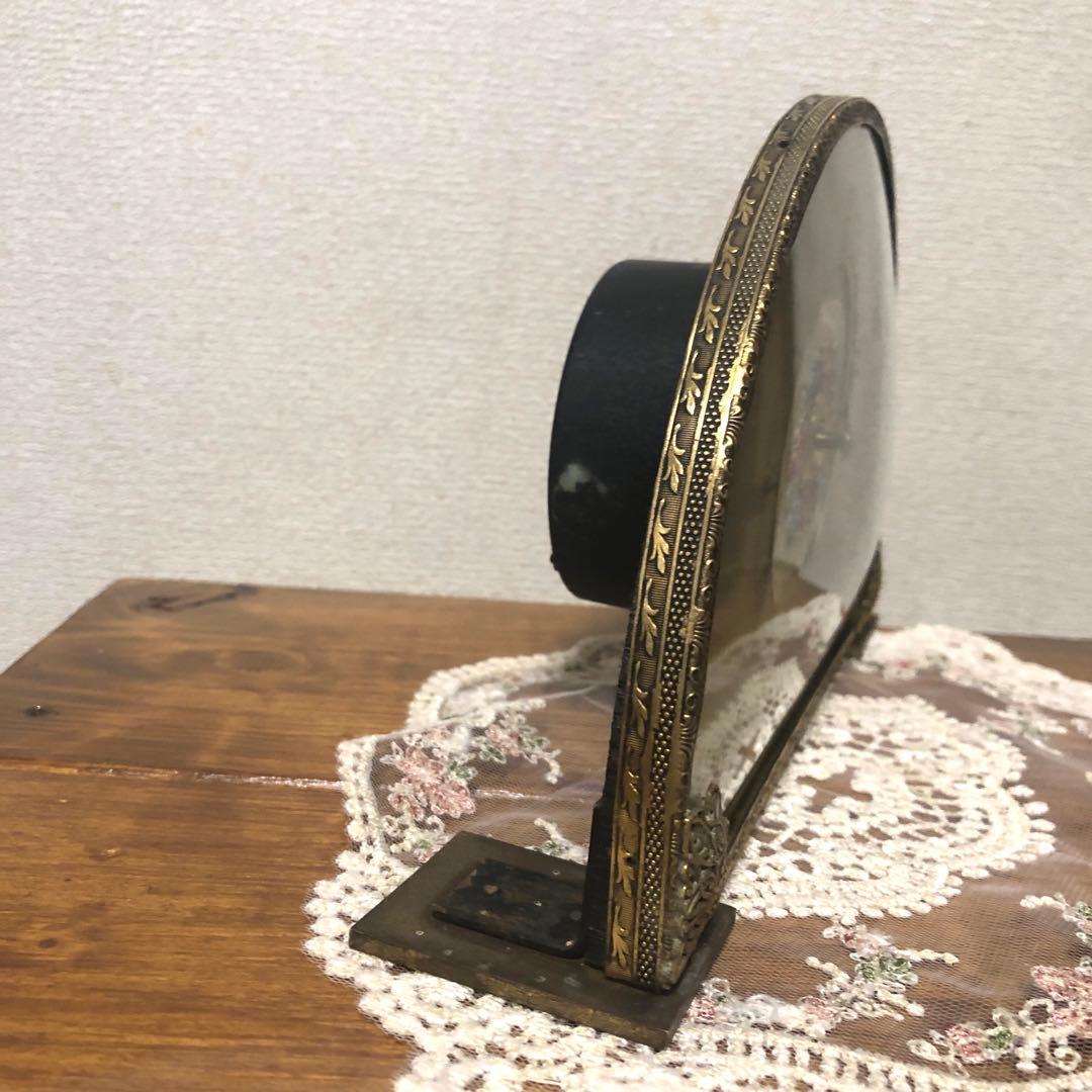 レア＊イギリスアンティーク＊プチポアン＊置き時計＊半円型＊プチポワン