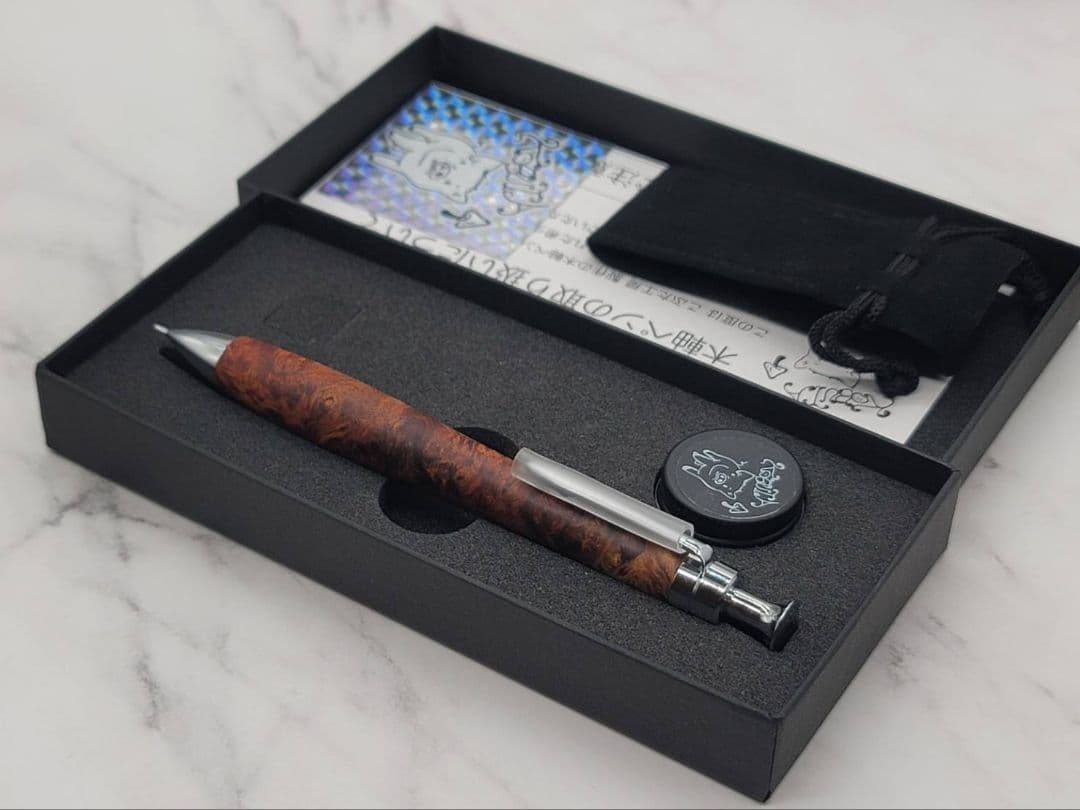 新品　こぶた工房　極上+花梨瘤　ちょっと紅白　シャープペンシル0.5