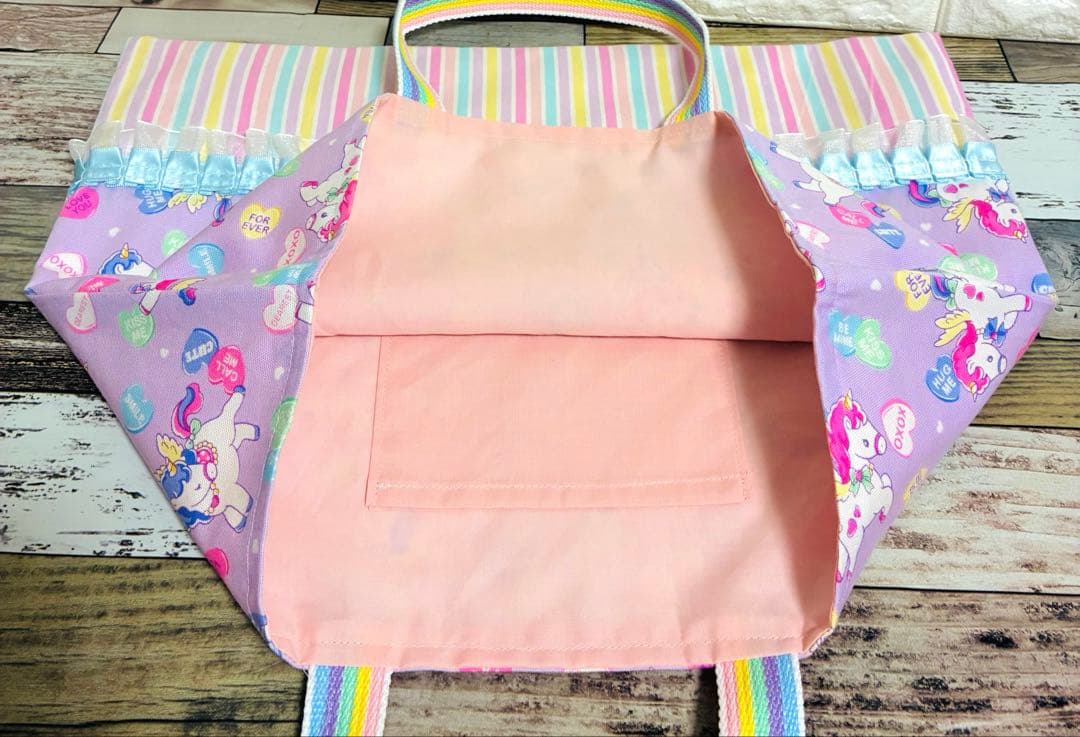 ユニコーン　ハンドメイド　レッスンバッグ　女の子　入学　入園式　セット　上履き