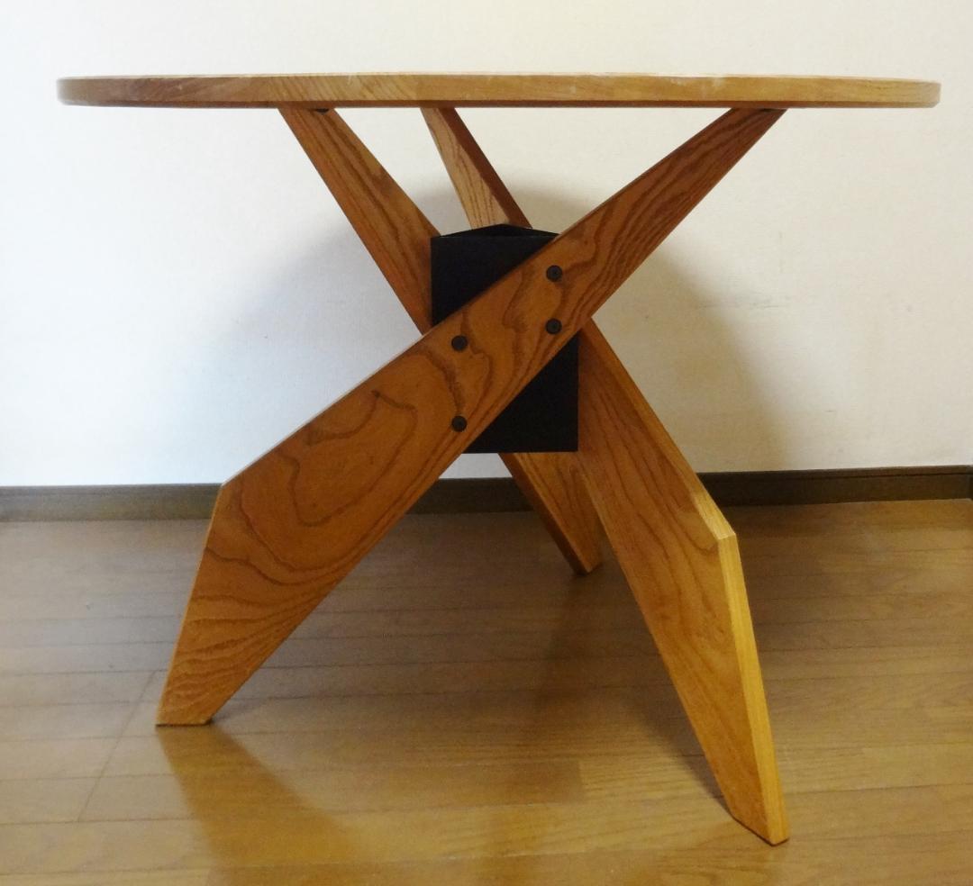 送料込【良品　　24万円】AJIM　アジム　スクリューテーブル　丸テーブル　北欧