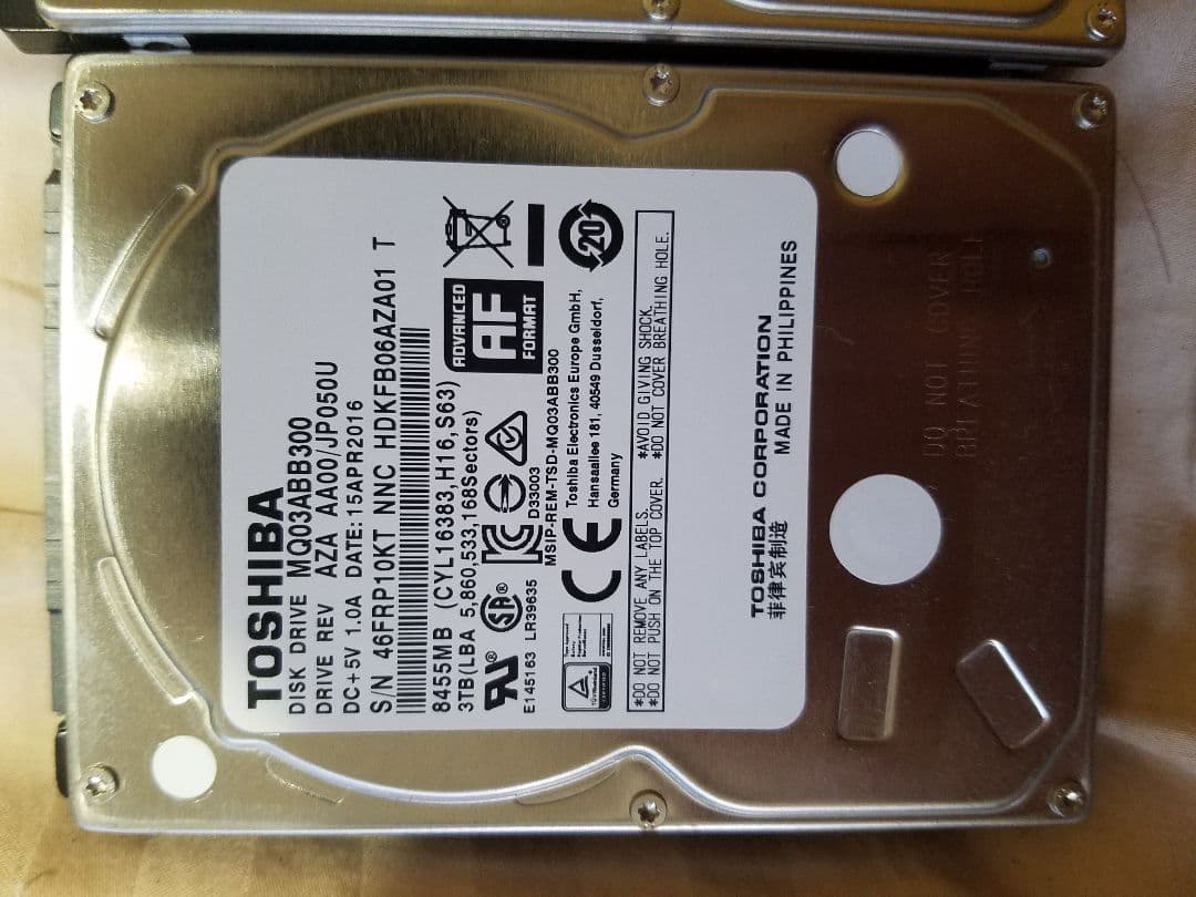 TOSHIBA 内蔵型ハードディスクドライブ 1TB3枚 3TB1枚