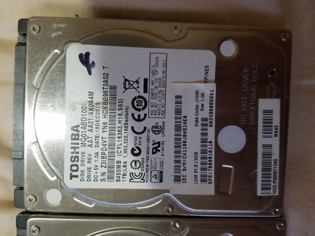 TOSHIBA 内蔵型ハードディスクドライブ 1TB3枚 3TB1枚