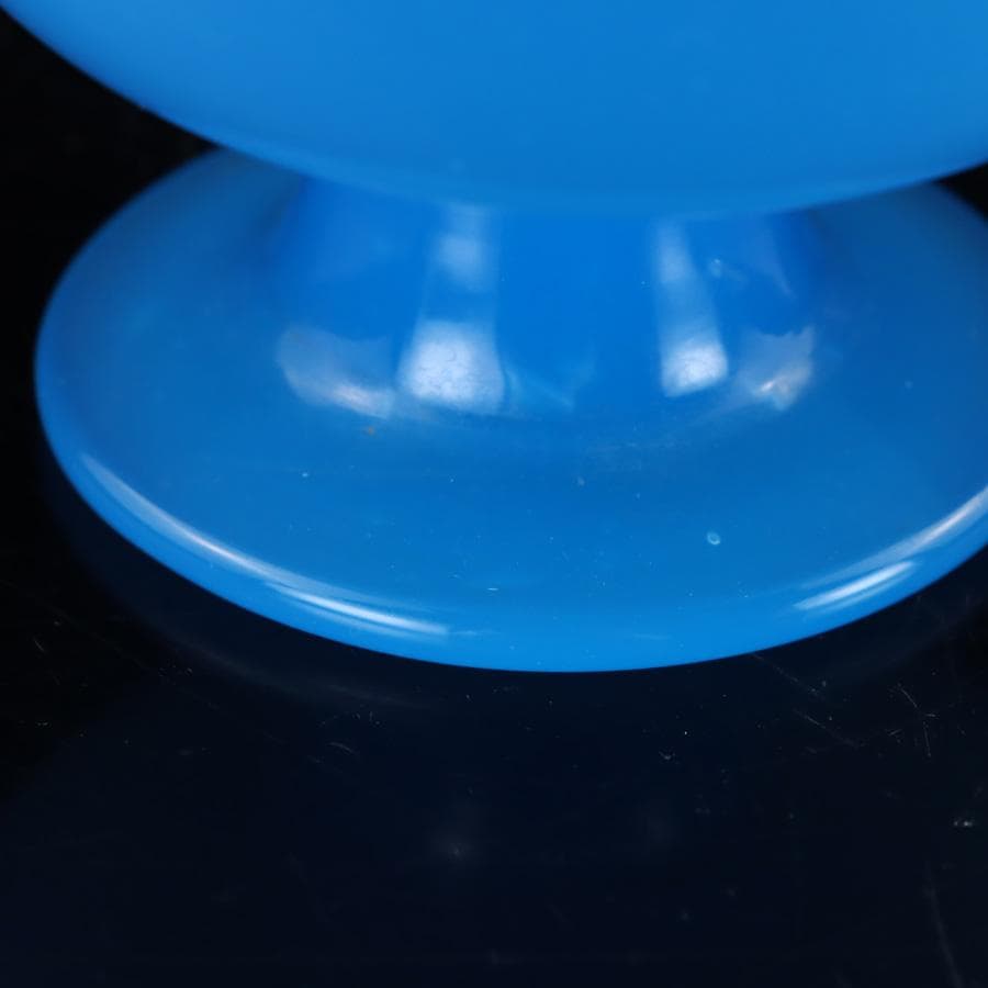 Y2679-9 昭和レトロ 氷コップ 青練りガラス ガラスコップ　＃6