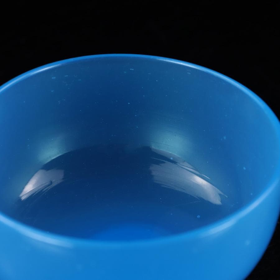 Y2679-9 昭和レトロ 氷コップ 青練りガラス ガラスコップ　＃6