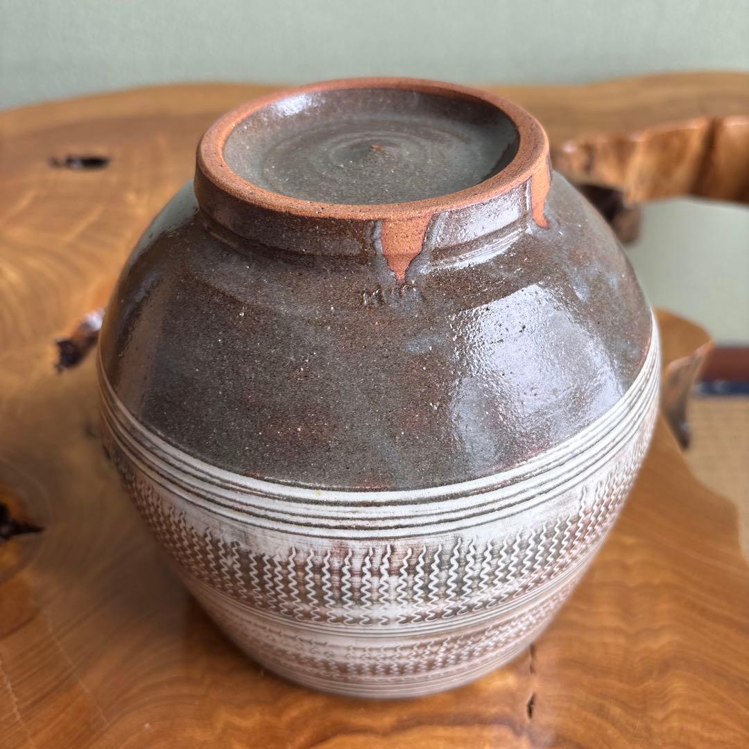 三島焼 芋頭水指 黒石窯 茶道具 共箱