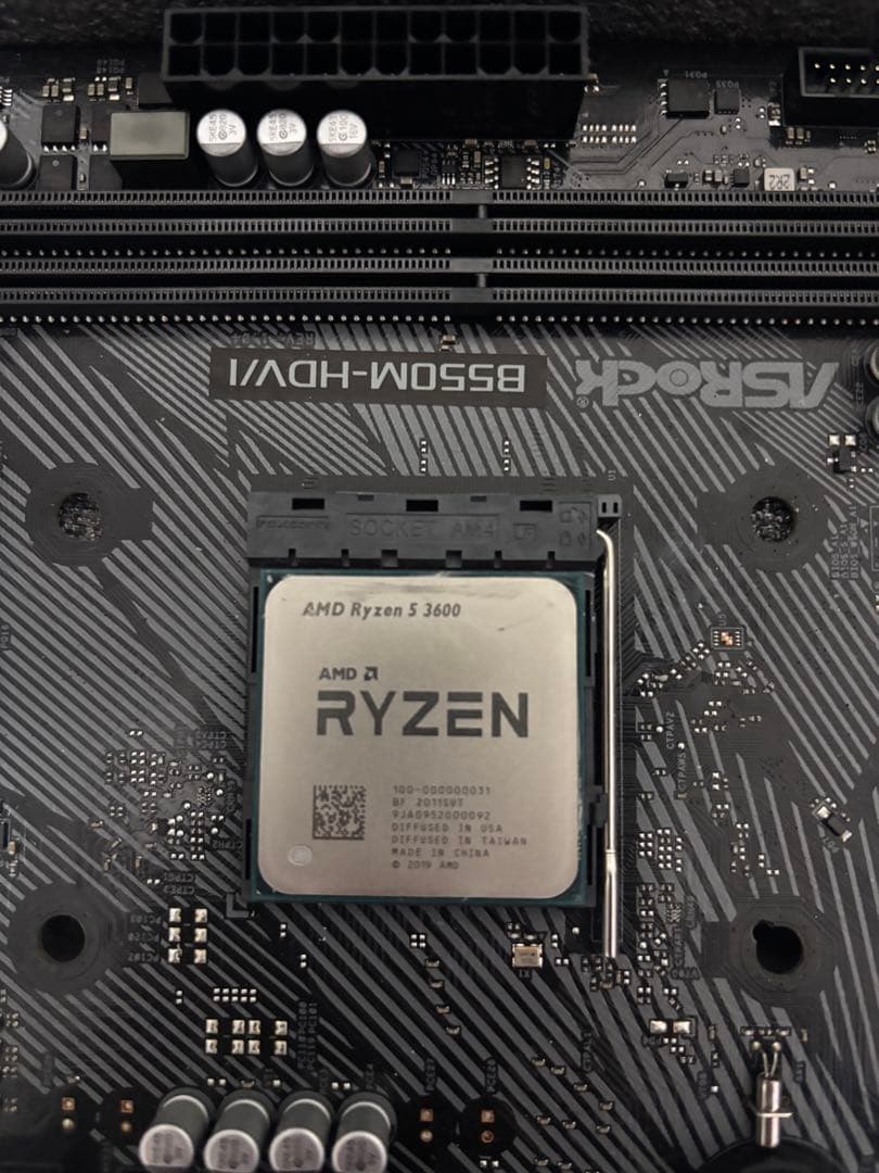 ryzen5 3600 + b550m hdv + リテールクーラー